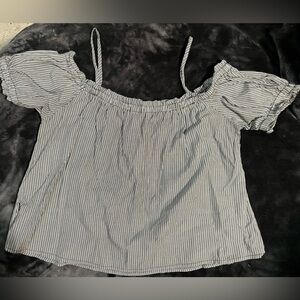 Striped off shoulder top